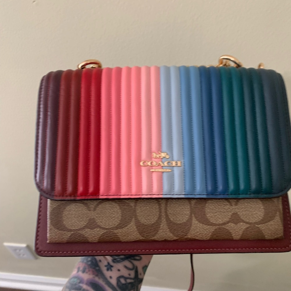 Coach Klare Crossbody bag with rainbow stripe quilting C1446 Limited Edition